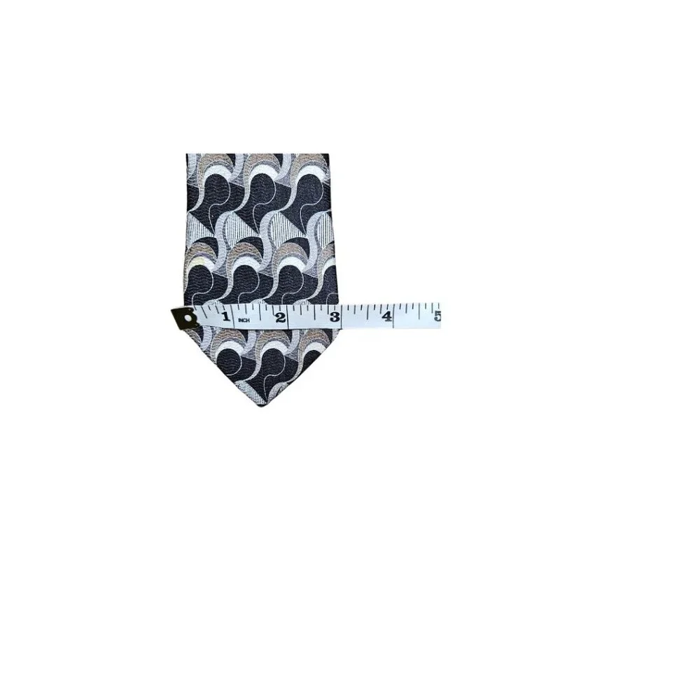 Vintage Van Heusen Boy's Black Abstract Silk Tie